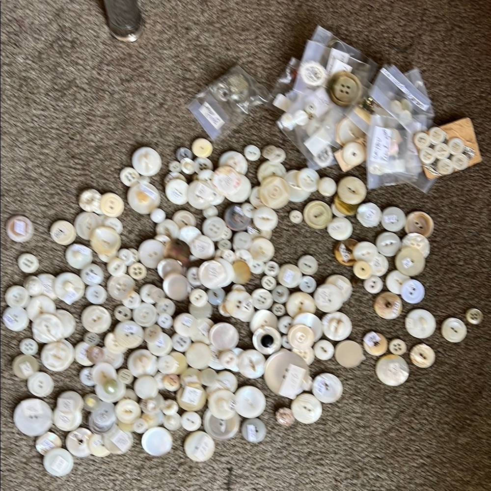 Assorted Ivory and shell Button Collection
